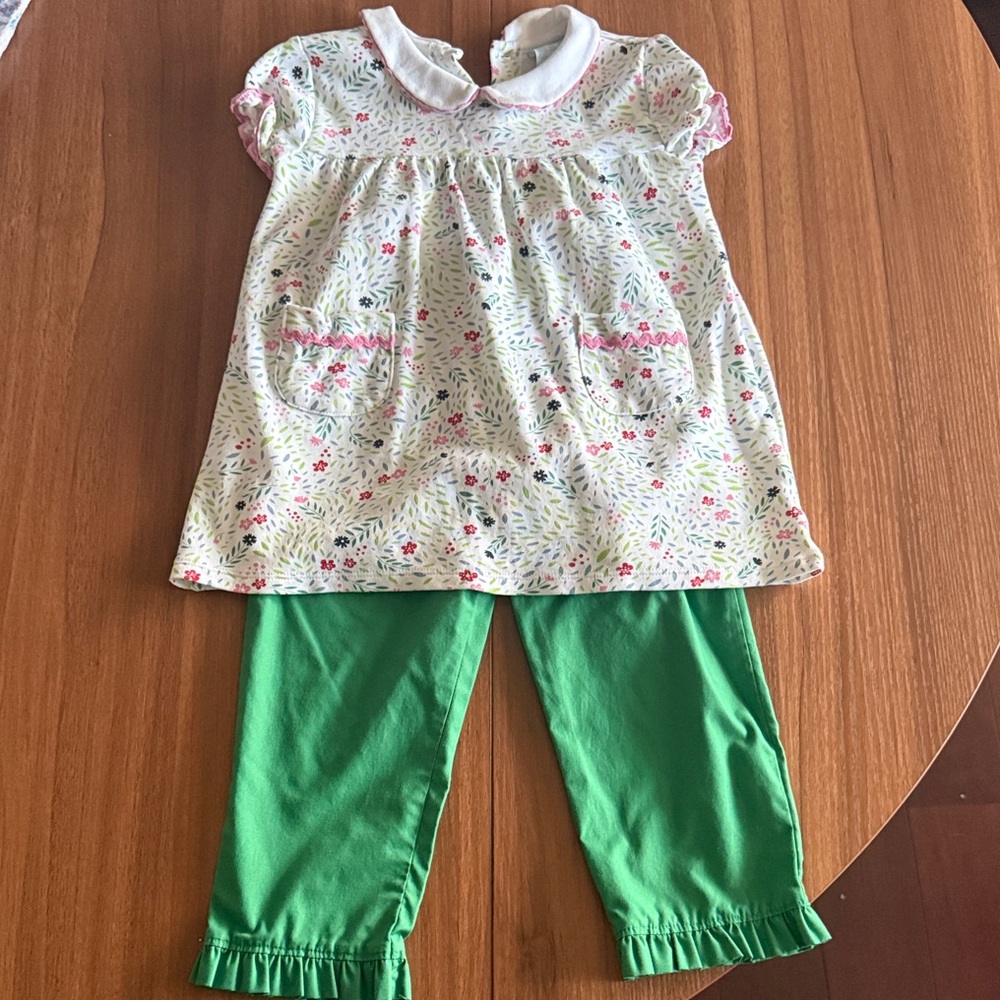 Floral Top with Green Pants
